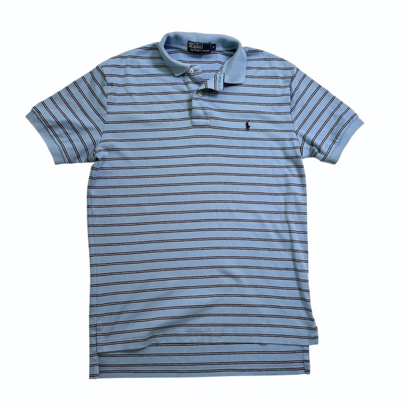 Polo by Ralph Lauren Other - Vintage Polo Ralph Lauren Polo Shirt Medium Blue Striped Cotton Pony Hong Kong